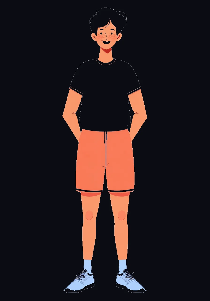 Friendly character on a body diagram